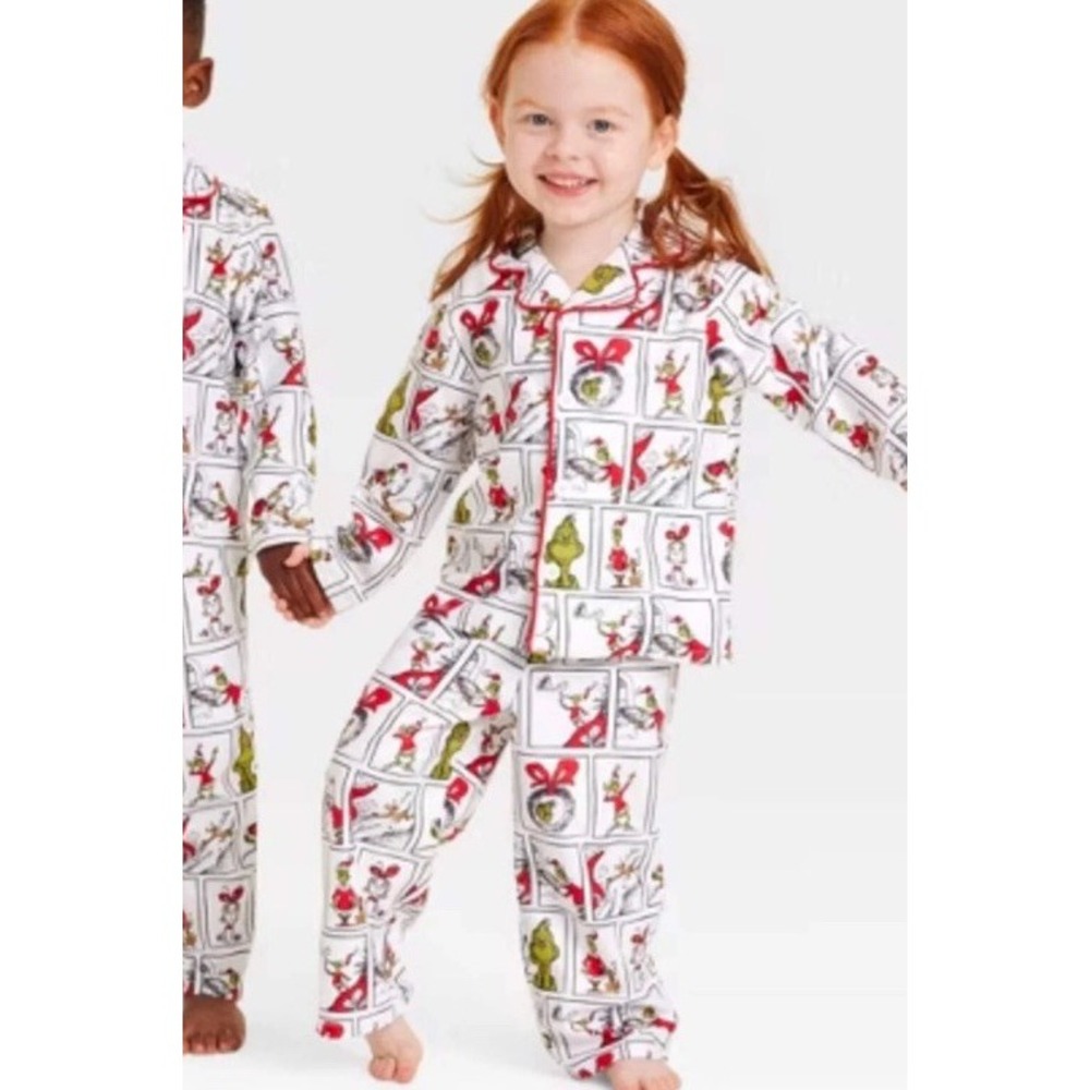 Toddler size 2T The Grinch Dr. Seuss Christmas pajamas Flannel